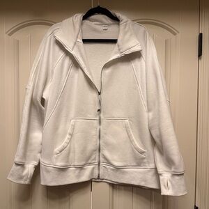 Caracilia White Scuba Fleece Jacket